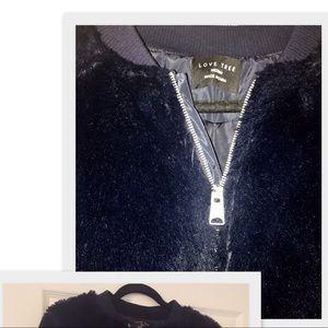 DEEP BLUE FAUX FUR JACKET